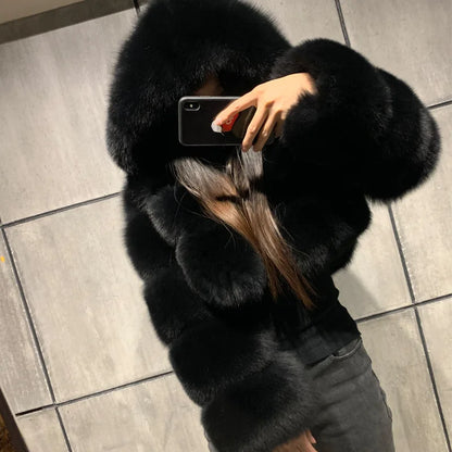 Assorted Colors High Fashion High Quality Furry Cropped Faux Fur Coats and Jackets Women