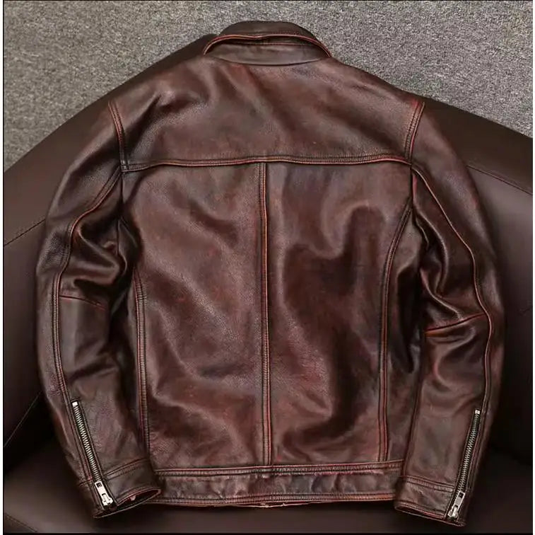 Mens Stylish Leather Jacket Casual PU washed leather, leather soft and comfortable