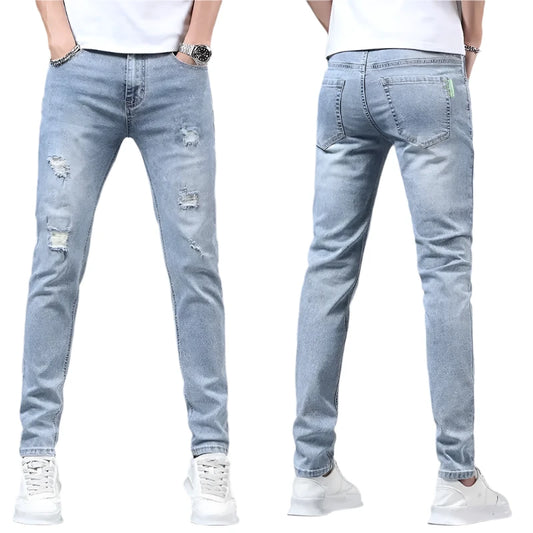 Classic Fashionable and Comfortable Streetwear Skinny Jeans Pants for Men