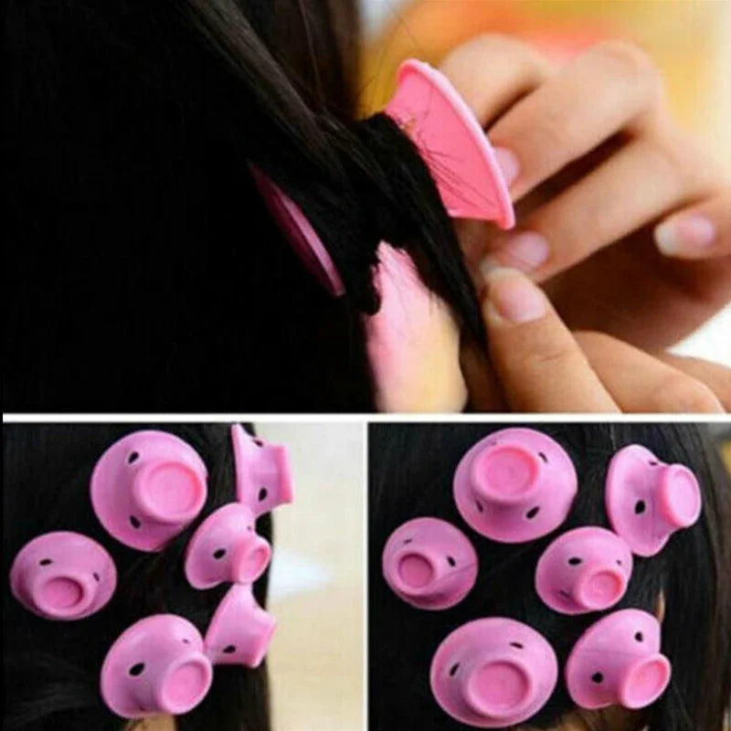 20/set Soft Rubber Hair Care Rollers Silicone Hair Curler No Heat No Clip Hair Curling Styling DIY Tool for Curler