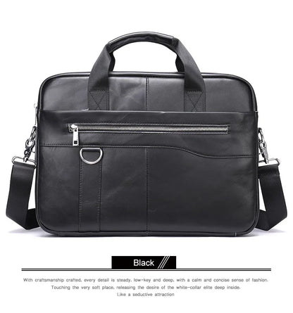 Genuine Leather First Layer Briefcase Business Career Bag