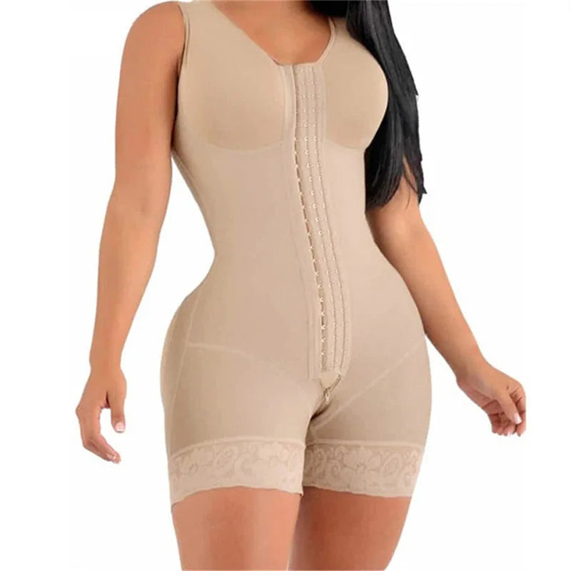 HoneyGaga Cincher High Compression Short Girdle With Brooches Bust For Daily And Post-Surgical Use Slimming Sheath Belly Women