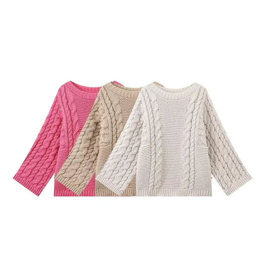 Comfortable & Warm Oversized Big Twist Knitted Loose Lantern Sleeve Sweater