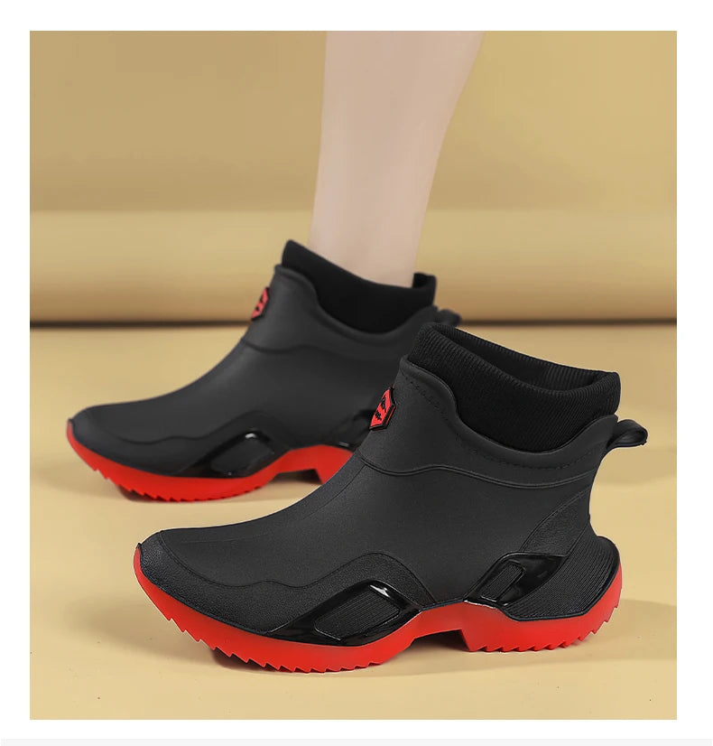 Mens Fashion Rubber Shoes Rainboots