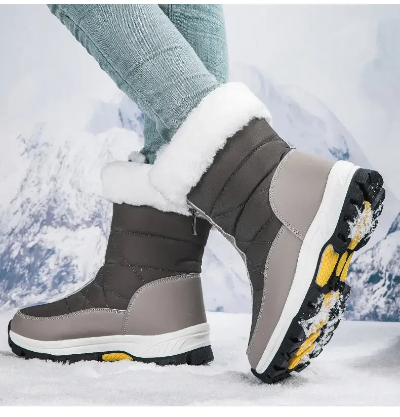 Thick Soled Waterproof Warm High Cut Snow Boots for Women