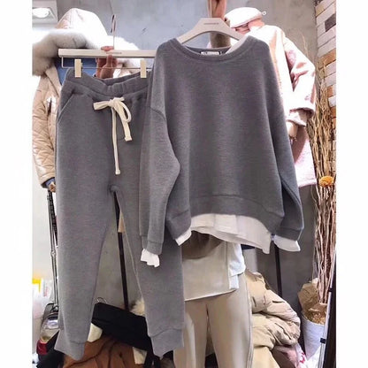 Casual Fashion Oversized Sweatshirt And Pants Two Piece Sets Outfits for Women