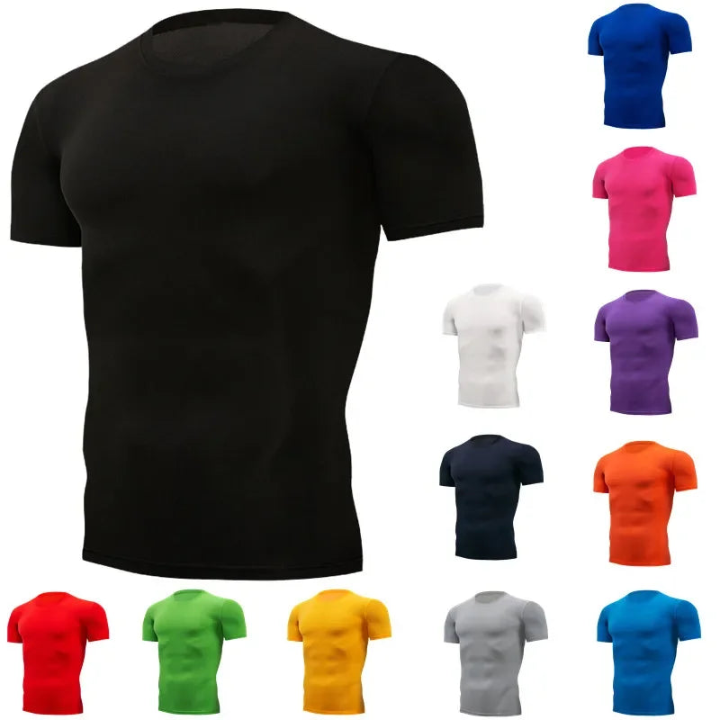 MOONBIFFY Men's Quick Dry Compression T-shirt Breathable