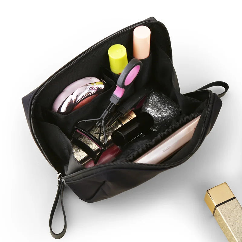 Solid Color Cosmetic Bag Makeup Bag Toiletry Bag Waterproof Makeup Organizer Case