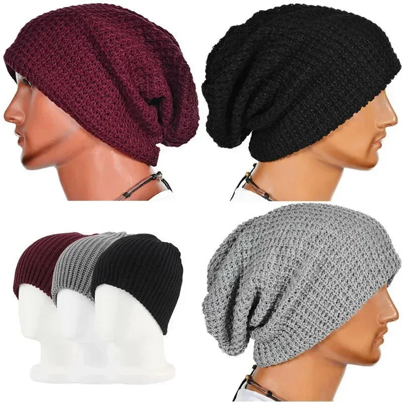 Solid Woolen Thickened Knit Beanie