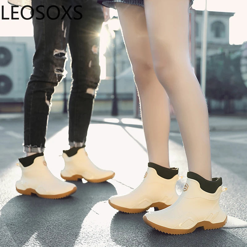 Mens Fashion Rubber Shoes Rainboots