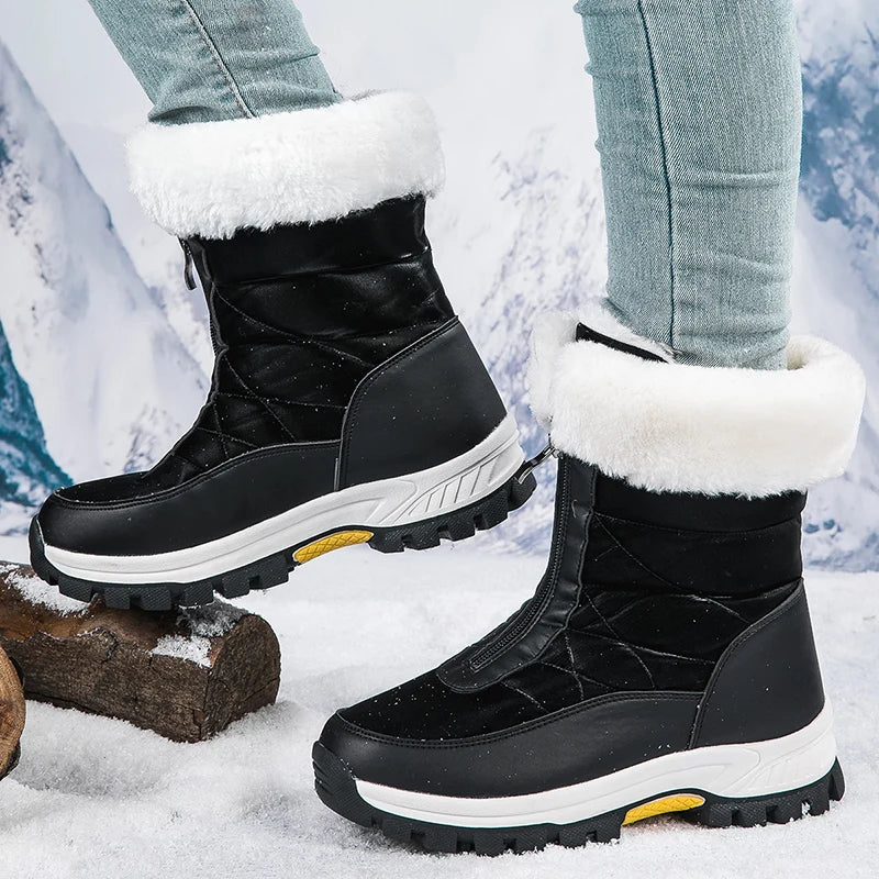 Thick Soled Waterproof Warm High Cut Snow Boots for Women