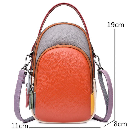 100% Genuine Leather Women Handbag Designer Mini Mobile phone bags and wallets Fashion Shoulder Bag Fashion Female Messenger Sac