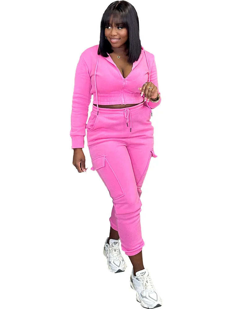 Wmstar Two Piece Outfits for Women Sport Suit Matching Tracksuit Casual Top and Pants Sets