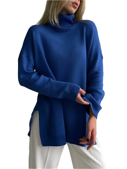 Casual Comfy Loose Fitting Turtleneck Sweaters for Women