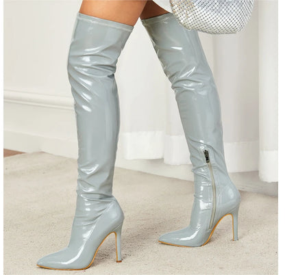 Eilyken Stiletto High Heels Over-the-Knee Boots Pointed Toe Boots