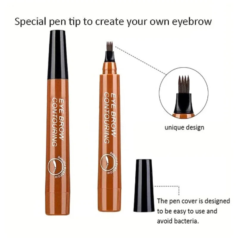 4 Point Eyebrow Pencil Waterproof Liquid Eyebrow Pen Makeup Long Lasting