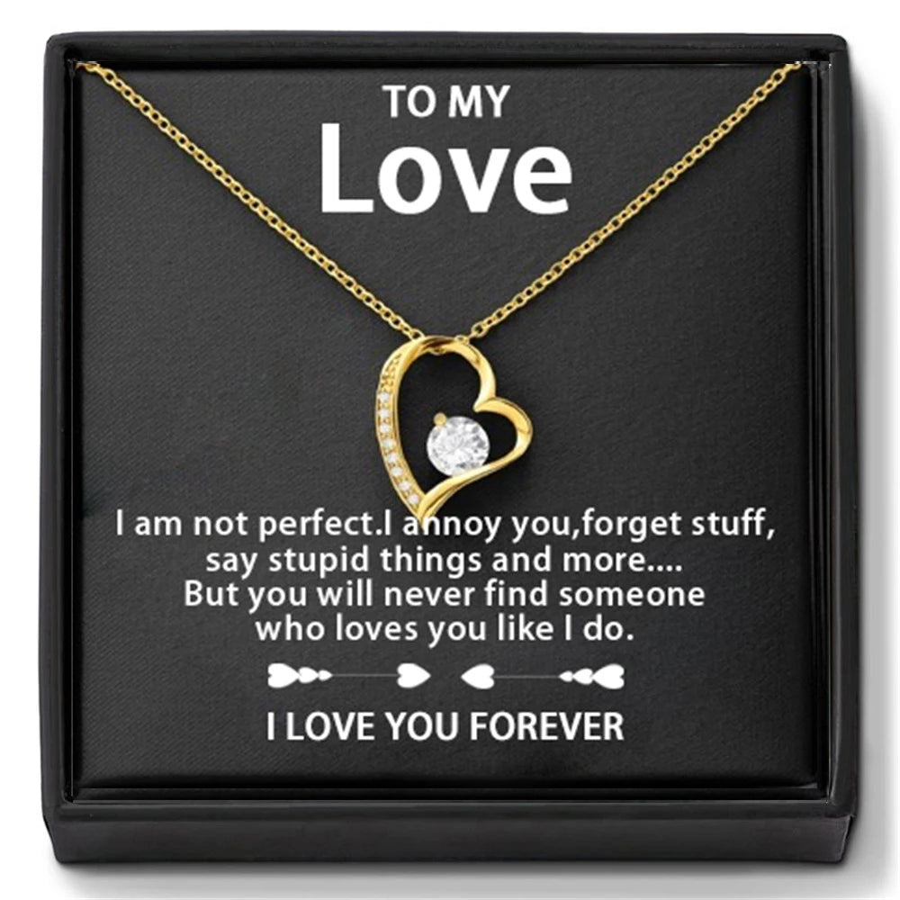 To My Love Gold or Silver Pendant Necklace Gift