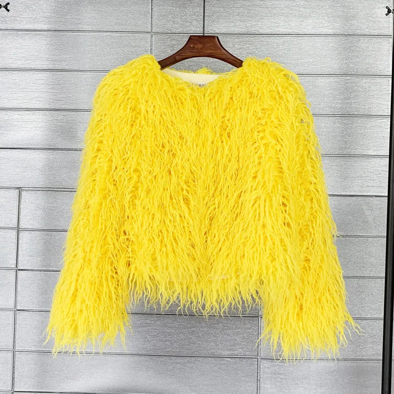 18 Colors Fun Flirty High Fashion Faux Fur Coat and Jackets