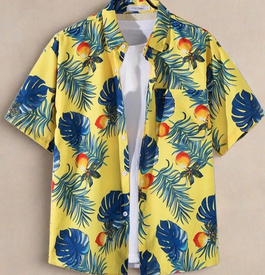 Men's Hawaiian Tropical Leisure Button-up Short Sleeve Shirts