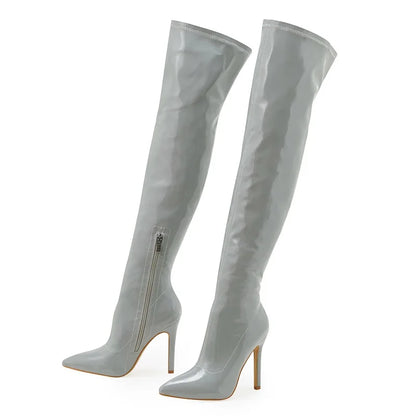 Eilyken Stiletto High Heels Over-the-Knee Boots Pointed Toe Boots