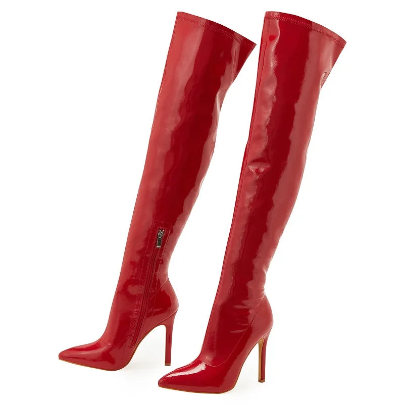 Eilyken Stiletto High Heels Over-the-Knee Boots Pointed Toe Boots