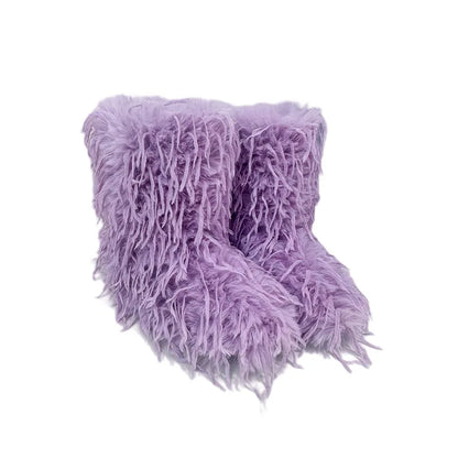 HSFur Feather Fur Snow Boot Warm Soft Plush Inside