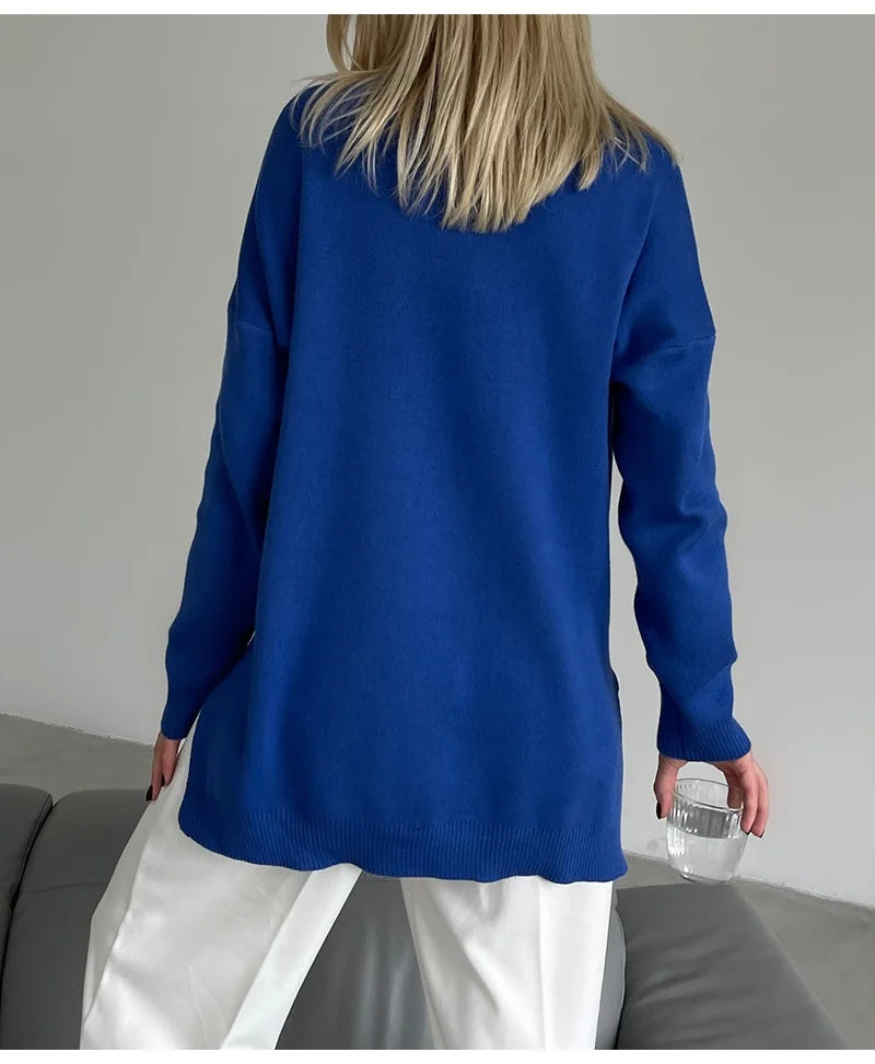 Casual Comfy Loose Fitting Turtleneck Sweaters for Women