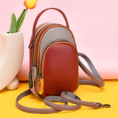 100% Genuine Leather Women Handbag Designer Mini Mobile phone bags and wallets Fashion Shoulder Bag Fashion Female Messenger Sac