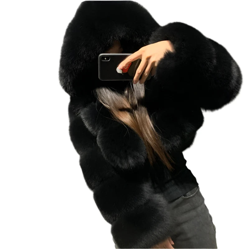 Assorted Colors High Fashion High Quality Furry Cropped Faux Fur Coats and Jackets Women