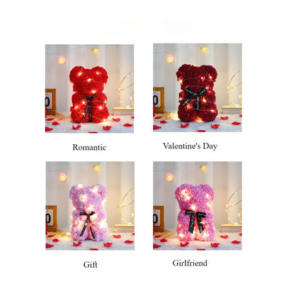 Beautiful Valentines Rose Bear with Lights for someone special