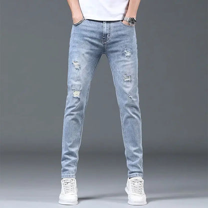 Classic Fashionable and Comfortable Streetwear Skinny Jeans Pants for Men