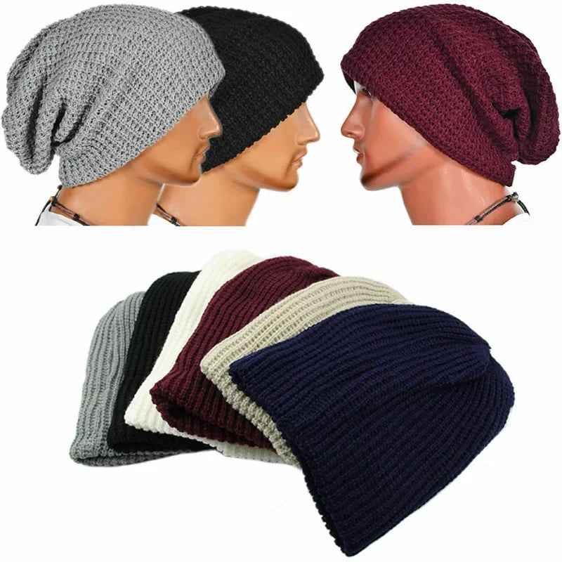 Solid Woolen Thickened Knit Beanie