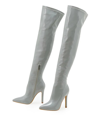 Eilyken Stiletto High Heels Over-the-Knee Boots Pointed Toe Boots