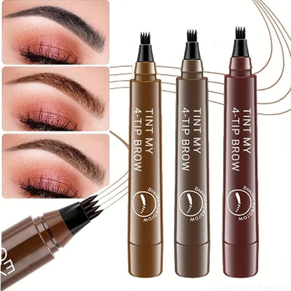 4 Point Eyebrow Pencil Waterproof Liquid Eyebrow Pen Makeup Long Lasting