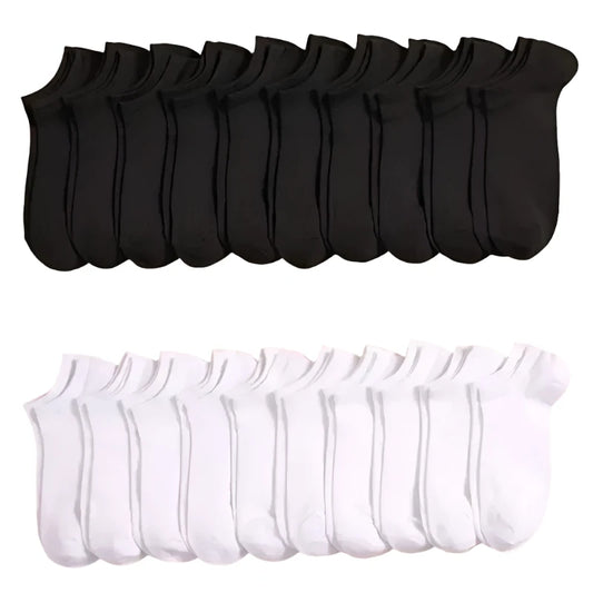 10 Pairs Unisex Casual Low Cut Thin Ankle Socks Breathable Comfy Anti Odor Sweat-absorbing