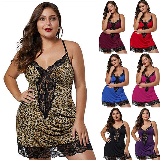 BOQU Spaghetti Straps Nightgowns with Lace Accent