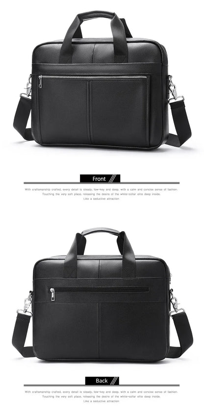 Genuine Leather First Layer Briefcase Business Career Bag