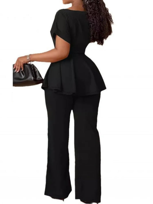 Kresima 2 Piece Short Sleeve Top & Matching Loose Pants Women Sets