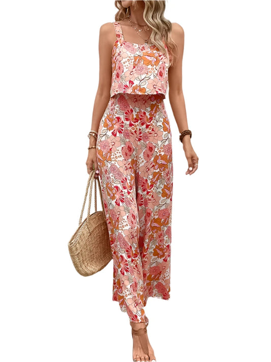 LOSSKY Elegant Floral Long Jumpsuit for Women