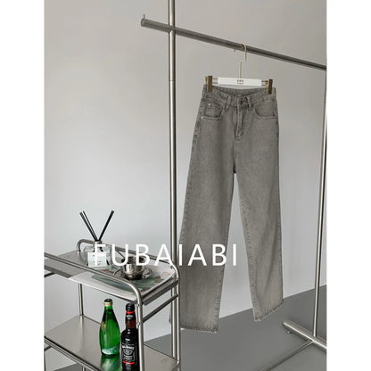 GJBD High Waist Vintage Straight Baggy Denim Jeans Pants