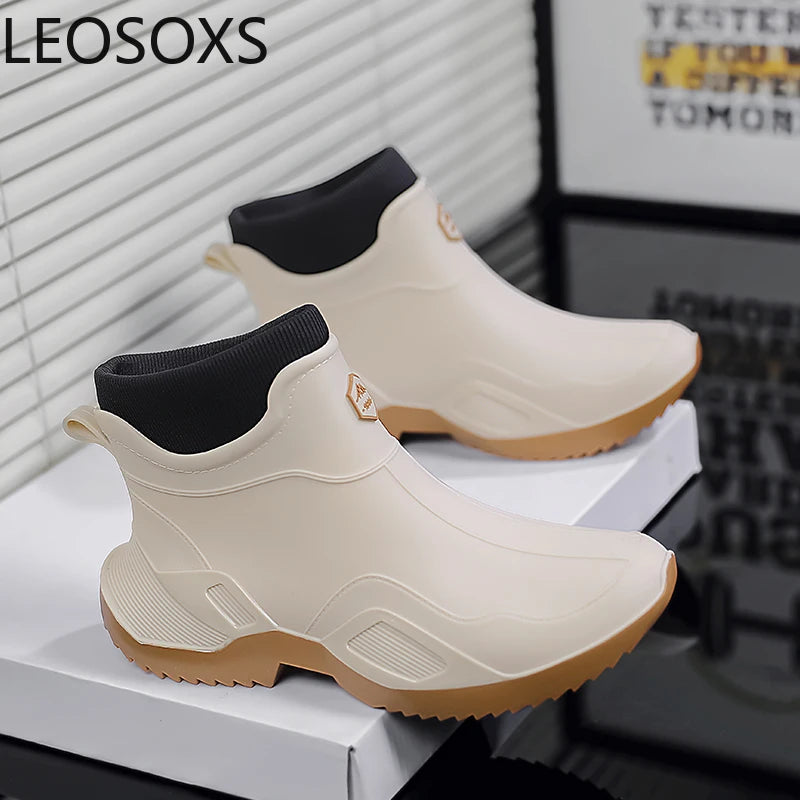 Mens Fashion Rubber Shoes Rainboots