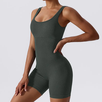 Womens Ribbed Seamless Sports Romper