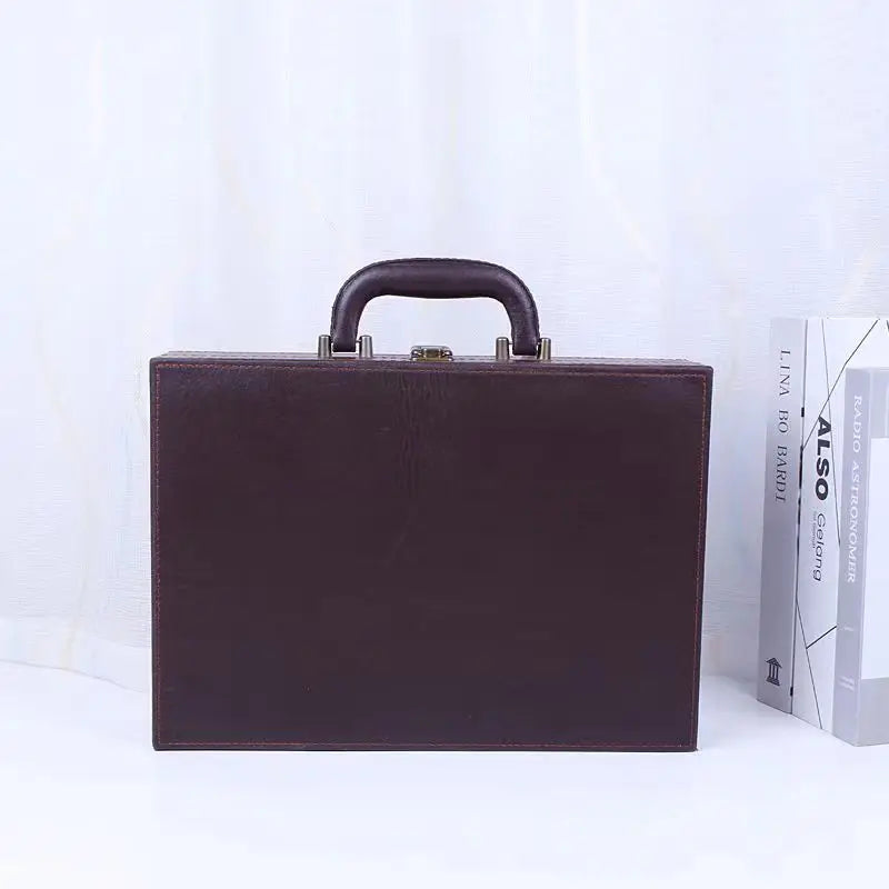 YQ Robty Business Pu Leather Portable Briefcase