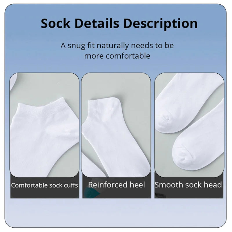 10 Pairs Unisex Casual Low Cut Thin Ankle Socks Breathable Comfy Anti Odor Sweat-absorbing