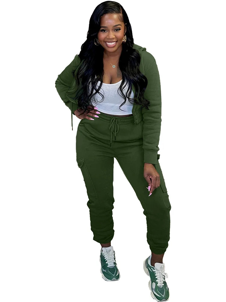 Wmstar Two Piece Outfits for Women Sport Suit Matching Tracksuit Casual Top and Pants Sets