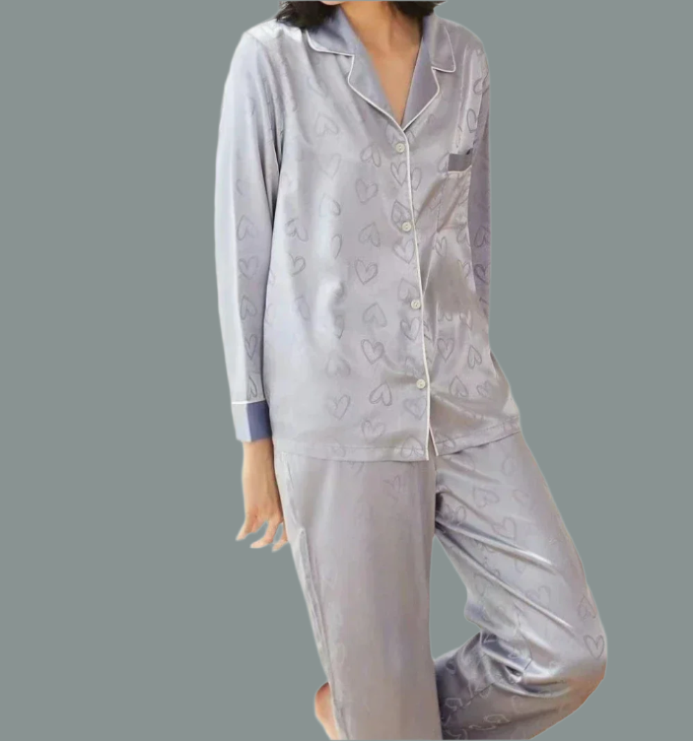 Casual comfort Silky smoothe 2 Piece Button-up Pajama Sleepwear Set for Women