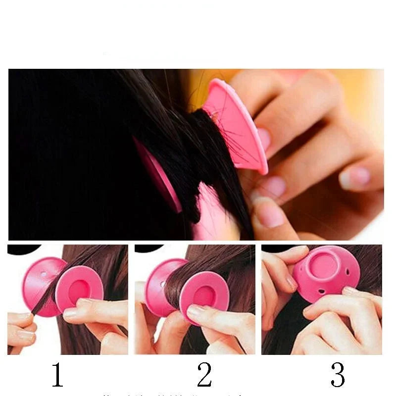 20/set Soft Rubber Hair Care Rollers Silicone Hair Curler No Heat No Clip Hair Curling Styling DIY Tool for Curler