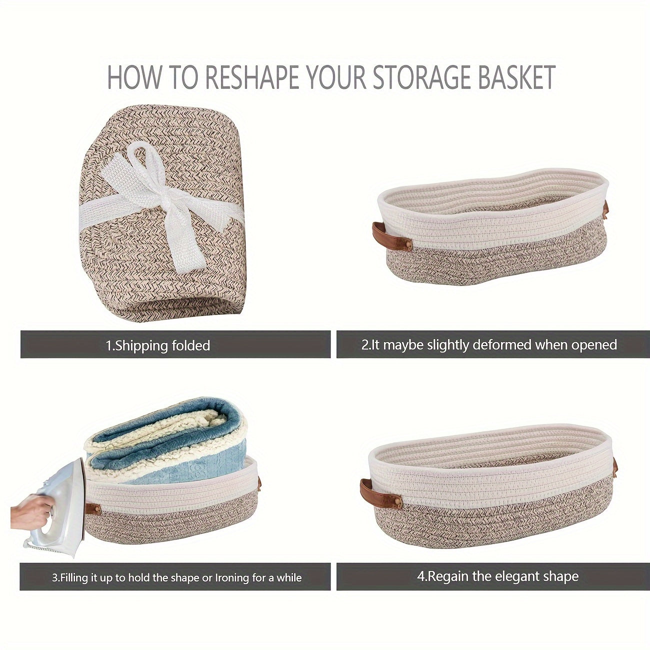 1pc Small Woven Decorative Storage Basket