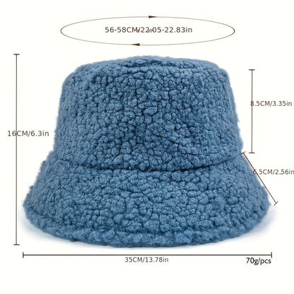 Fashionable Unisex Warm Adjustable Lined Fleece Bucket Hat