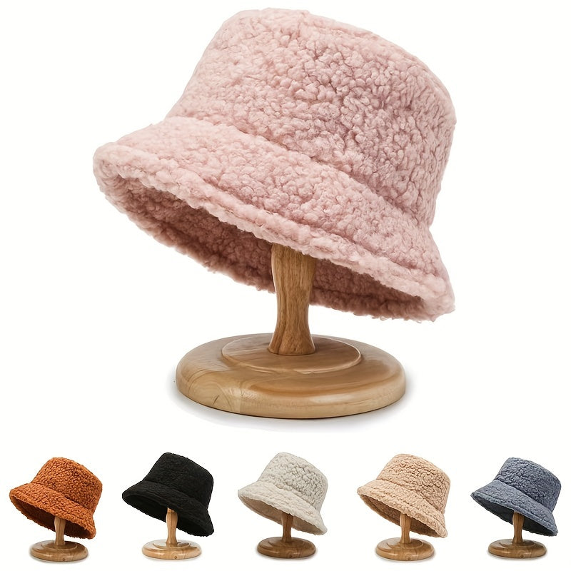 Fashionable Unisex Warm Adjustable Lined Fleece Bucket Hat